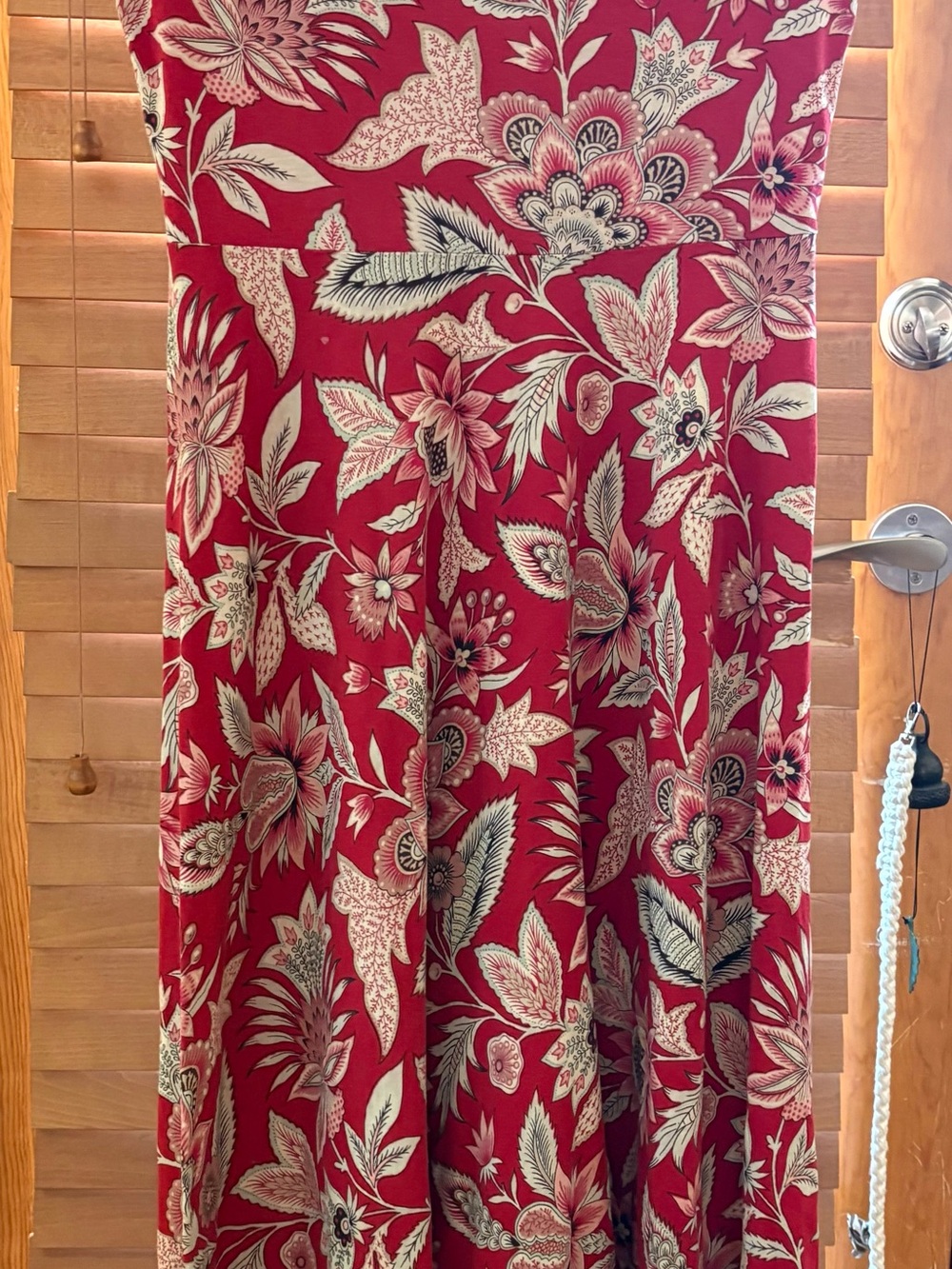 Chaps Red Floral Maxi Dress Size S